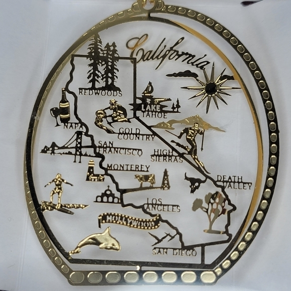 NIB CALIFORNIA Cities‎  24K Gold Finish Brass Ornament - Picture 4 of 4